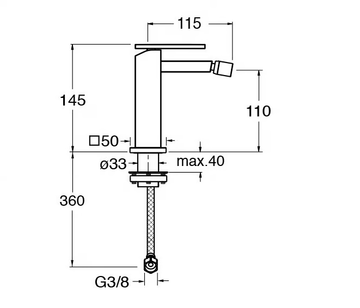 TABULA CRITA370 - Countertop single handle bidet mixer without waste by CRISTINA Rubinetterie - view 3